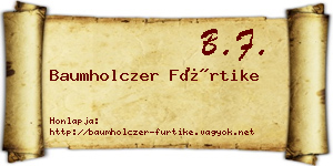 Baumholczer Fürtike névjegykártya